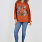 Italian Leopard Star Print Drawstring Hem Cotton Hoodie
