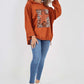 Italian Leopard Star Print Drawstring Hem Cotton Hoodie