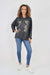 Italian Leopard Star Print Drawstring Hem Cotton Hoodie