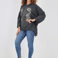 Italian Leopard Star Print Drawstring Hem Cotton Hoodie