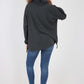 Italian Leopard Star Print Drawstring Hem Cotton Hoodie