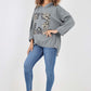 Italian Leopard Star Print Drawstring Hem Cotton Hoodie