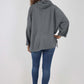 Italian Leopard Star Print Drawstring Hem Cotton Hoodie