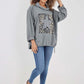 Italian Leopard Star Print Drawstring Hem Cotton Hoodie