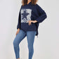 Italian Leopard Star Print Drawstring Hem Cotton Hoodie