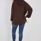 Italian Leopard Star Print Drawstring Hem Cotton Hoodie