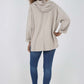 Italian Leopard Star Print Drawstring Hem Cotton Hoodie