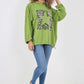 Italian Leopard Star Print Drawstring Hem Cotton Hoodie