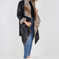 Italian Leopard print Open Front Pockets Polyester Gilet