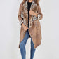 Italian Leopard print Open Front Pockets Polyester Gilet