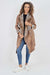 Italian Leopard print Open Front Pockets Polyester Gilet