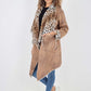 Italian Leopard print Open Front Pockets Polyester Gilet