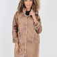 Italian Leopard Print Zip Up Hooded Polyester Jacket