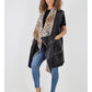 Italian Leopard print Open Front Polyester Gilet