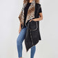 Italian Leopard print Open Front Layered Polyester Gilet