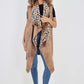 Italian Leopard print Open Front Layered Polyester Gilet