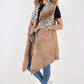 Italian Leopard print Open Front Layered Polyester Gilet