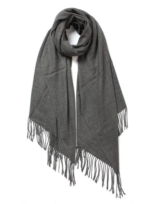 Plain Winter Scarf with Tassels