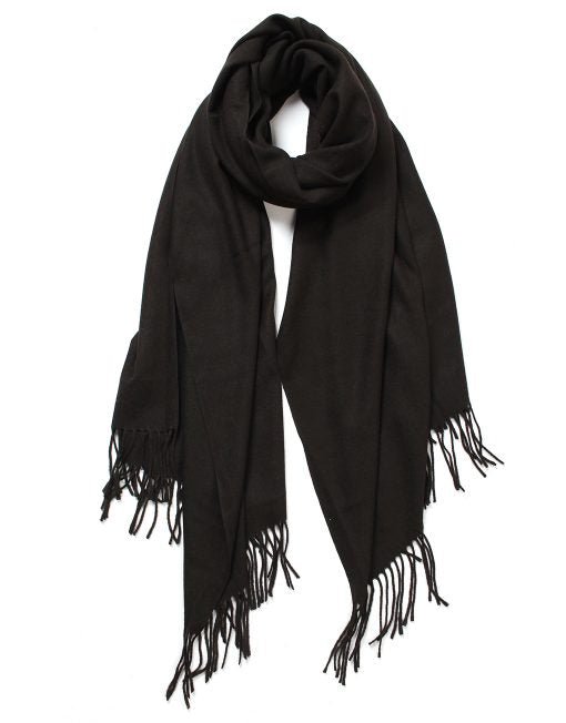 Plain Winter Scarf with Tassels