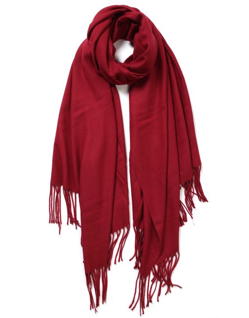 Plain Winter Scarf with Tassels