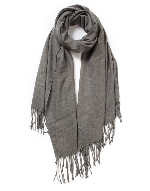 Plain Winter Scarf with Tassels