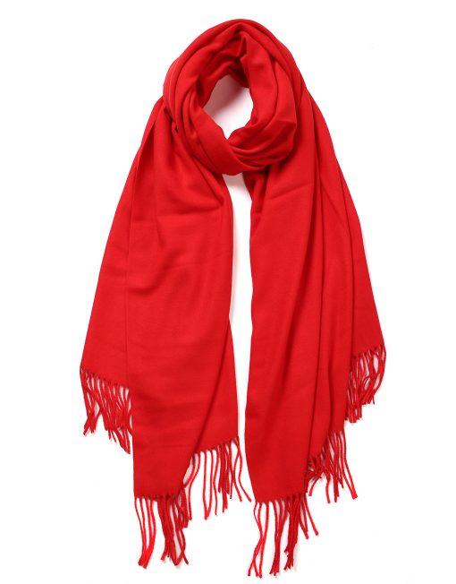 Plain Winter Scarf with Tassels