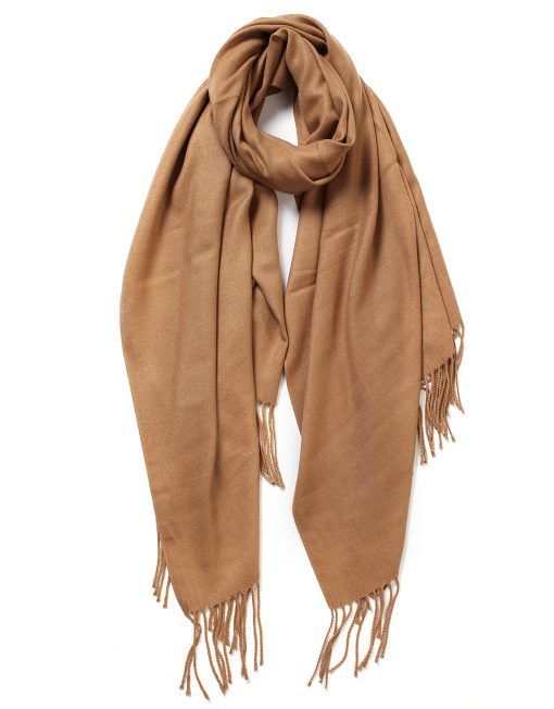 Plain Winter Scarf with Tassels