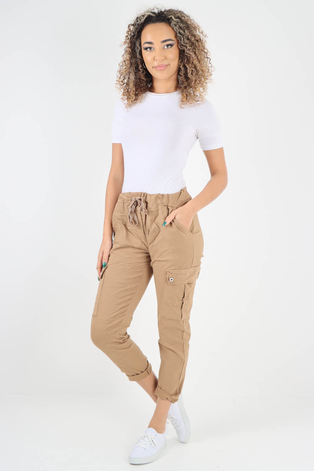 Italian Drawstring Waistband Magic Cargo Trouser