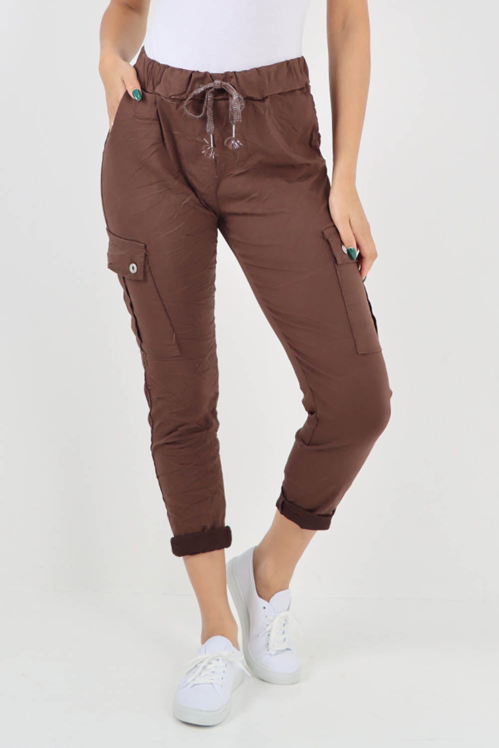 Italian Drawstring Waistband Magic Cargo Trouser