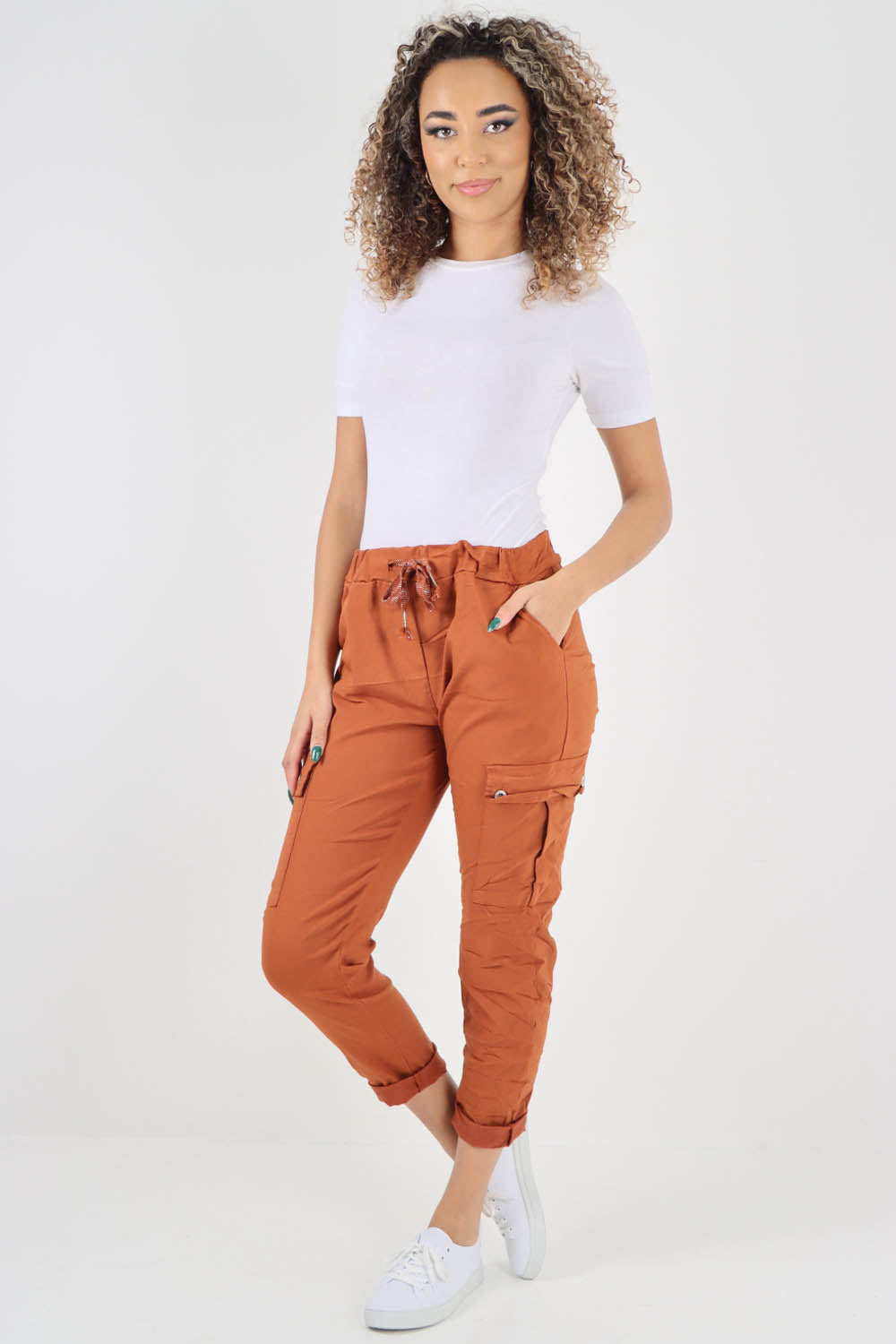 Italian Drawstring Waistband Magic Cargo Trouser