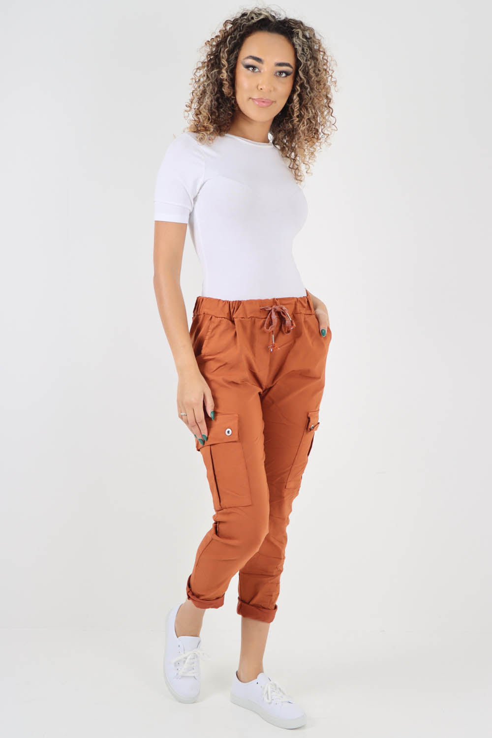 Italian Drawstring Waistband Magic Cargo Trouser