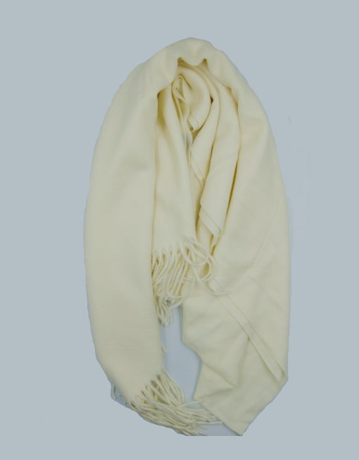 Cashmere Blend Classic Plain Scarf with Tassel Hem