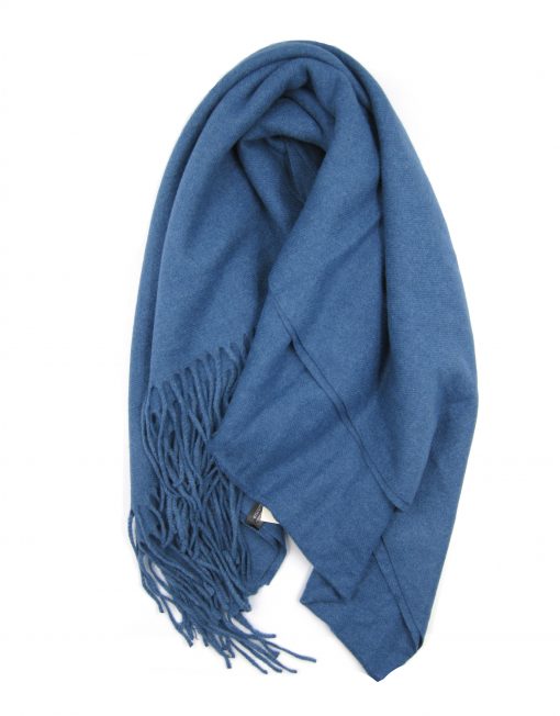 Cashmere Blend Classic Plain Scarf with Tassel Hem