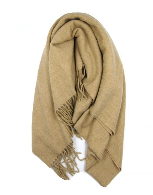 Cashmere Blend Classic Plain Scarf with Tassel Hem