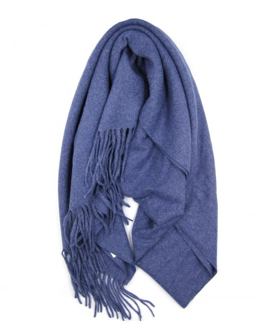 Cashmere Blend Classic Plain Scarf with Tassel Hem