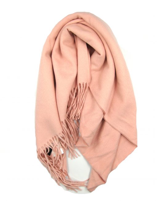 Cashmere Blend Classic Plain Scarf with Tassel Hem