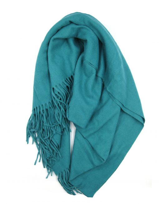 Cashmere Blend Classic Plain Scarf with Tassel Hem