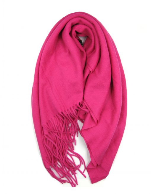 Cashmere Blend Classic Plain Scarf with Tassel Hem