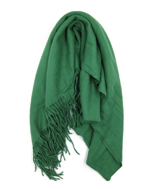 Cashmere Blend Classic Plain Scarf with Tassel Hem