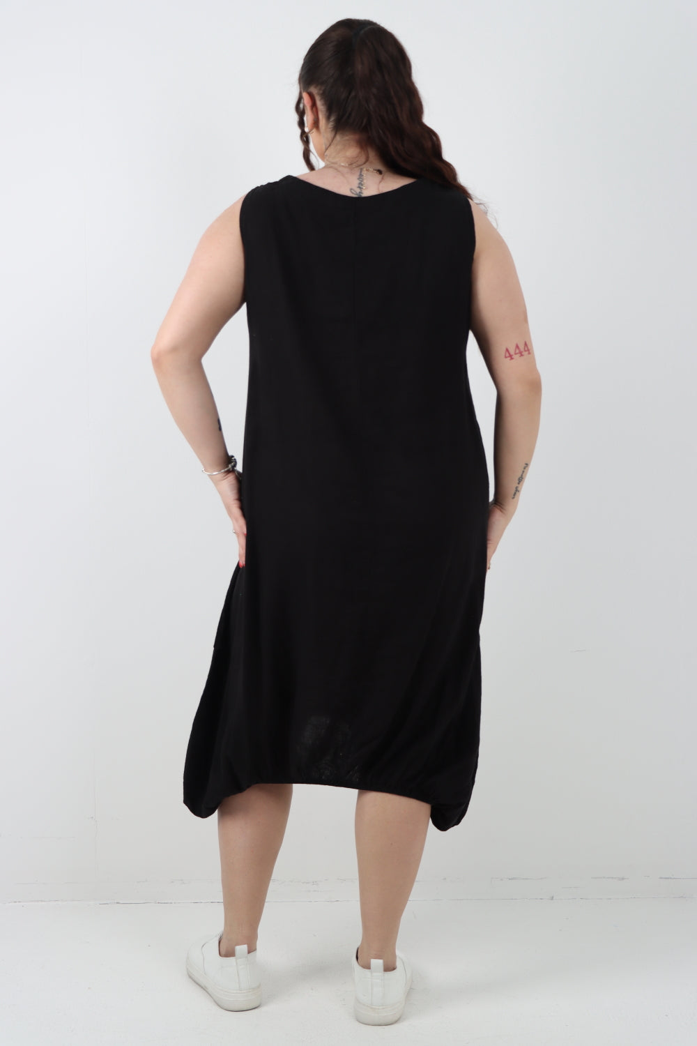Italian Linen Lagenlook Dress with Elasticated Hem