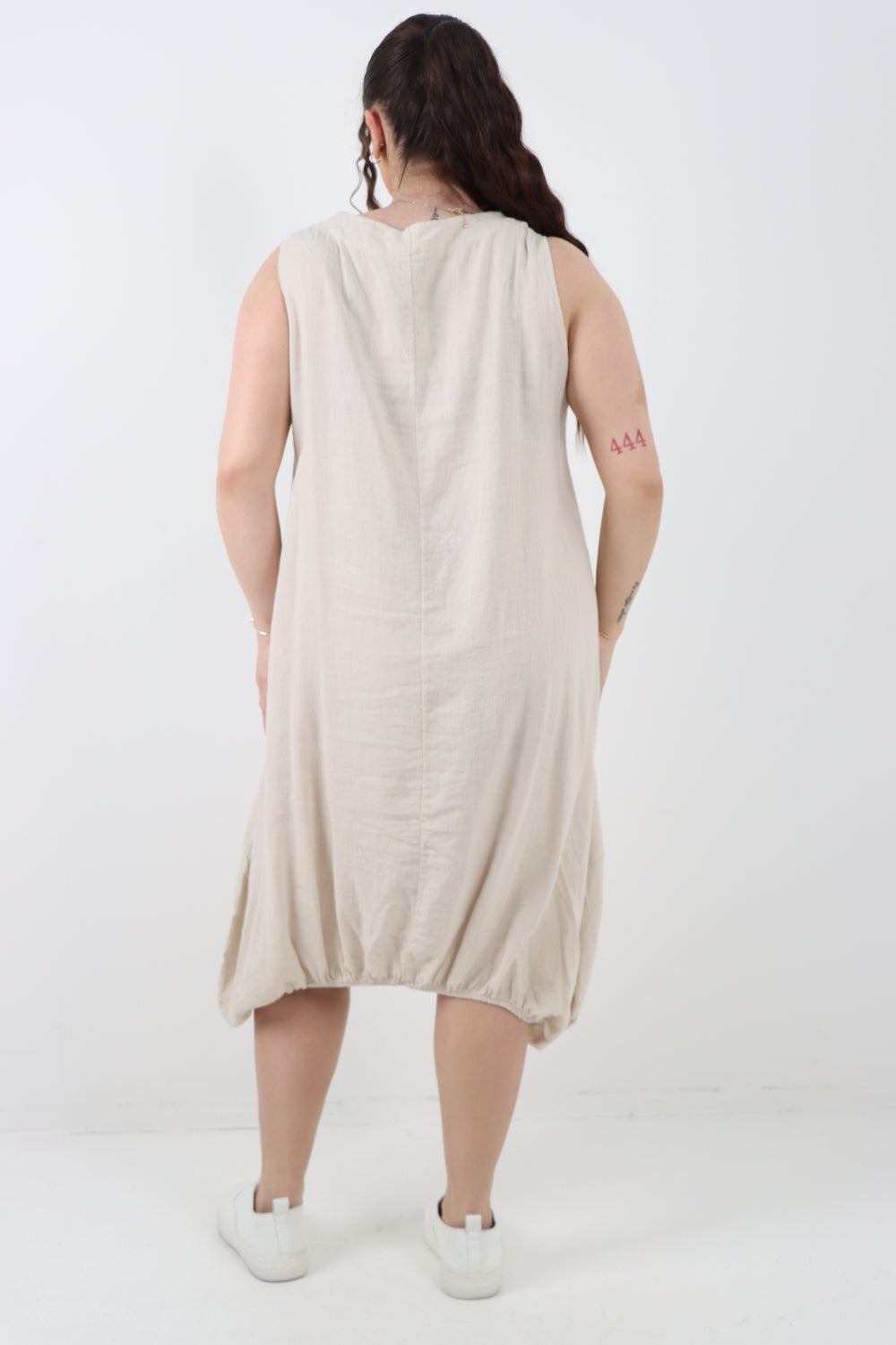 Italian Linen Lagenlook Dress with Elasticated Hem