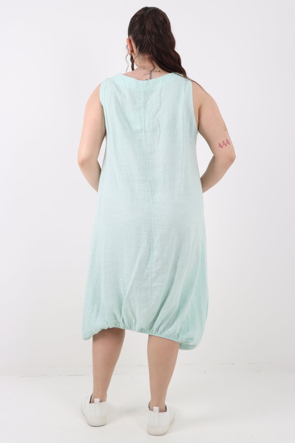 Italian Linen Lagenlook Dress with Elasticated Hem