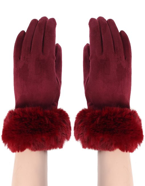 Plain Fur Trim Gloves