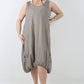 Italian Linen Lagenlook Dress with Elasticated Hem