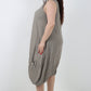 Italian Linen Lagenlook Dress with Elasticated Hem
