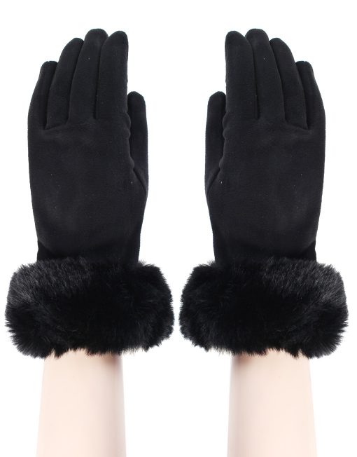 Plain Fur Trim Gloves