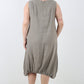 Italian Linen Lagenlook Dress with Elasticated Hem