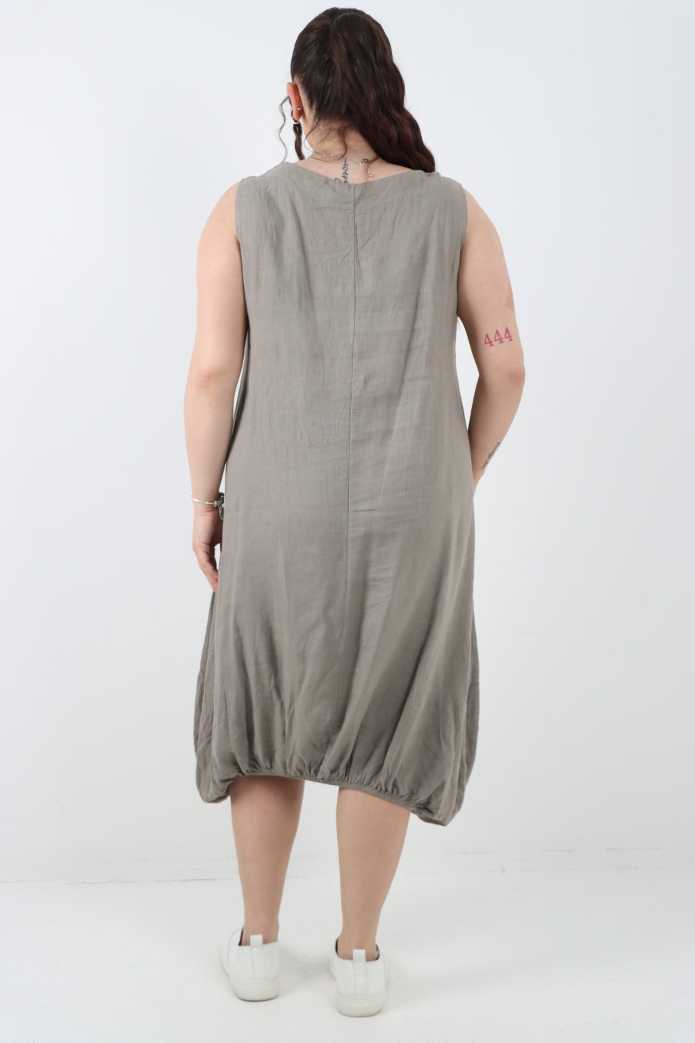 Italian Linen Lagenlook Dress with Elasticated Hem