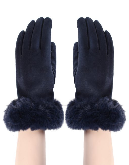 Plain Fur Trim Gloves