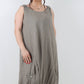 Italian Linen Lagenlook Dress with Elasticated Hem
